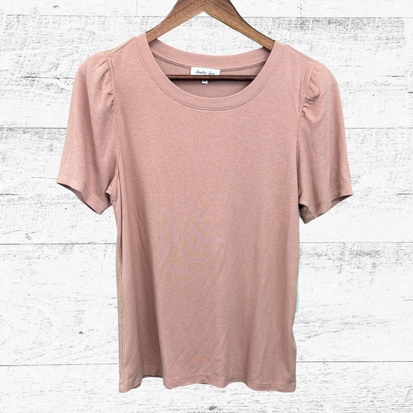 Another Love Tops - Another Love Dusty Pink Short Sleeve Top